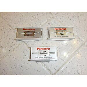 Vintage Lot of Three Personna Super Platinum Chrome Blades double edge 15 Total